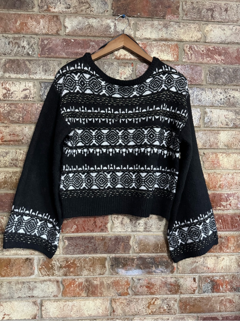 NWT Sam Edelman Fair Isle sweater with bell sleeves
